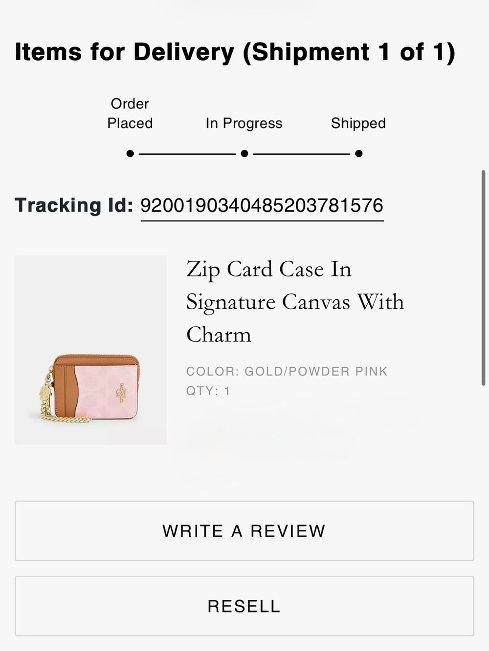 Coach Zip Card Wallet in signature Canvas with charm - Picture 3 of 3